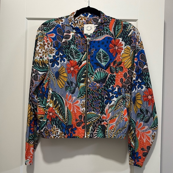 Floral Bomber style zip up blouse / jacket - Picture 1 of 5